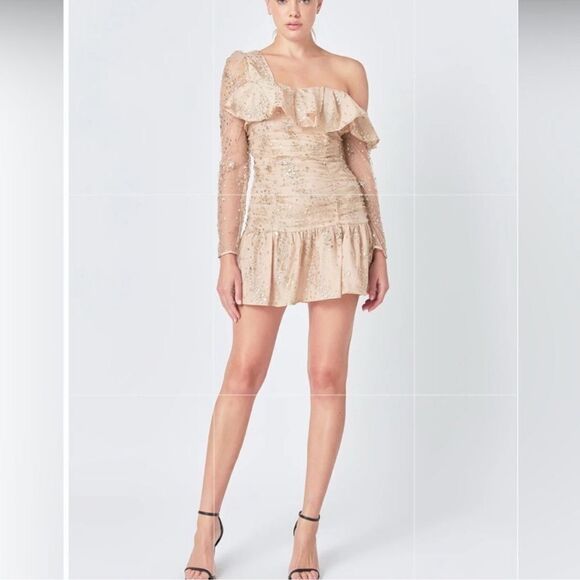 Endless Rose Sequins Mini Gold Nude Mini
Dress(Size XS) - Picture 3 of 9